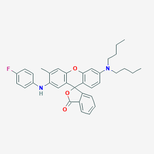 6'-(Dibutylamino)-2'-(4-fluoroanilino)-3'-methylspiro[2-benzofuran-3,9'-xanthene]-1-one