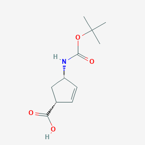 (1R,4S)-4-((tert-Butoxycarbonyl)amino)cyclopent-2-enecarboxylic acid