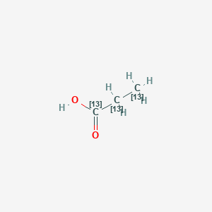 molecular formula C3H6O2 B104479 (1,2,3-13C3)propanoic acid CAS No. 153474-35-2