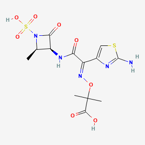 2-[(E)-[1-(2-amino-1,3-thiazol-4-yl)-2-[[(2R,3S)-2-methyl-4-oxo-1-sulfoazetidin-3-yl]amino]-2-oxoethylidene]amino]oxy-2-methylpropanoic acid