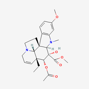 Methyl 4beta-acetyloxy-3beta-hydroxy-16-methoxy-1-methyl-6,7-didehydro-2beta,5alpha,12beta,19alpha-aspidospermidine-3alpha-carboxylate