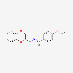 B10961756 1-(2,3-dihydro-1,4-benzodioxin-2-yl)-N-(4-ethoxybenzylidene)methanamine CAS No. 356578-84-2