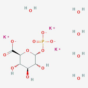 tripotassium;(2S,3S,4S,5R,6R)-3,4,5-trihydroxy-6-phosphonatooxyoxane-2-carboxylate;pentahydrate