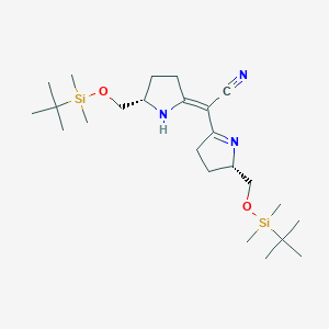 (2E)-2-[(2S)-2-[[tert-butyl(dimethyl)silyl]oxymethyl]-3,4-dihydro-2H-pyrrol-5-yl]-2-[(5S)-5-[[tert-butyl(dimethyl)silyl]oxymethyl]pyrrolidin-2-ylidene]acetonitrile