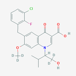 6-[(3-chloro-2-fluorophenyl)methyl]-1-(1,1-dideuterio-1-hydroxy-3-methylbutan-2-yl)-4-oxo-7-(trideuteriomethoxy)quinoline-3-carboxylic acid