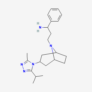 3-[3-(3-methyl-5-propan-2-yl-1,2,4-triazol-4-yl)-8-azabicyclo[3.2.1]octan-8-yl]-1-phenylpropan-1-amine