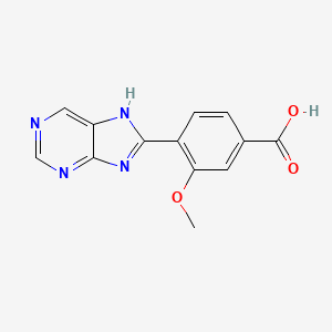 B11851239 3-Methoxy-4-(1H-purin-8-yl)benzoic acid CAS No. 89469-09-0