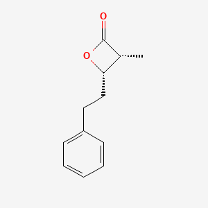 B12516596 2-Oxetanone, 3-methyl-4-(2-phenylethyl)-, (3R,4S)- CAS No. 652150-81-7