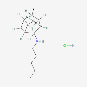 B12753465 8-(Pentylamino)pentacyclo(5.4.0.0(sup 2,6).0(sup 3,10).0(sup 5,9))undecane hydrochloride CAS No. 136375-85-4