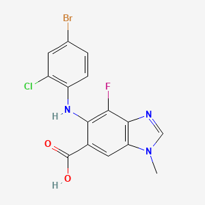 B1317276 5-((4-Bromo-2-chlorophenyl)amino)-4-fluoro-1-methyl-1H-benzo[d]imidazole-6-carboxylic acid CAS No. 606144-04-1