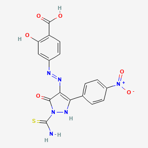 4-{2-[1-(Aminocarbothioyl)-3-(4-nitrophenyl)-5-oxo-1,5-dihydro-4H-pyrazol-4-ylidene]hydrazino}-2-hydroxybenzoic acid