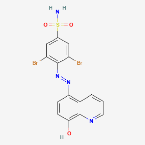 B14000666 3,5-Dibromo-4-((8-hydroxy-5-quinolinyl)diazenyl)benzenesulfonamide CAS No. 39150-44-2