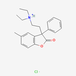 B14494860 2(3H)-Benzofuranone, 3-(2-(diethylamino)ethyl)-5-methyl-3-phenyl-, hydrochloride CAS No. 63917-61-3