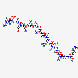 (4S)-4-[[(2S)-2-[[(2S)-2-[[(2S)-6-amino-2-[[(2S)-6-amino-2-[[(2S)-2-[[(2S)-2-[[(2S)-2-[[(2S)-5-amino-2-[[2-[[(2S)-2-[[(2S)-2-[[(2S)-2-[[(2S)-2-[[(2S)-2-[[(2S)-2-[[(2S)-2-[[(2S,3R)-2-[[(2S)-2-[[(2S)-2-[[2-[[(2S)-2-[[(2S)-2-[[(2S)-2-amino-3-(1H-imidazol-5-yl)propanoyl]amino]propanoyl]amino]-3-carboxypropanoyl]amino]acetyl]amino]-3-methylbutanoyl]amino]-3-phenylpropanoyl]amino]-3-hydroxybutanoyl]amino]-3-hydroxypropanoyl]amino]-3-carboxypropanoyl]amino]-3-phenylpropanoyl]amino]-3-hydroxypropanoyl]amino]-5-carbamimidamidopentanoyl]amino]-4-methylpentanoyl]amino]-4-methylpentanoyl]amino]acetyl]amino]-5-oxopentanoyl]amino]-4-methylpentanoyl]amino]-3-hydroxypropanoyl]amino]propanoyl]amino]hexanoyl]amino]hexanoyl]amino]-3-(4-hydroxyphenyl)propanoyl]amino]-4-methylpentanoyl]amino]-5-[[(2S)-1-[[(2S)-1-[[(2S,3S)-1-amino-3-methyl-1-oxopentan-2-yl]amino]-4-methyl-1-oxopentan-2-yl]amino]-3-hydroxy-1-oxopropan-2-yl]amino]-5-oxopentanoic acid