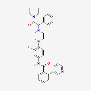 N-[4-[4-[2-(diethylamino)-2-oxo-1-phenylethyl]piperazin-1-yl]-3-fluorophenyl]-2-pyridin-3-ylbenzamide