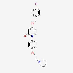 4-[(4-fluorophenyl)methoxy]-1-[4-(2-pyrrolidin-1-ylethoxy)phenyl]pyridin-2-one