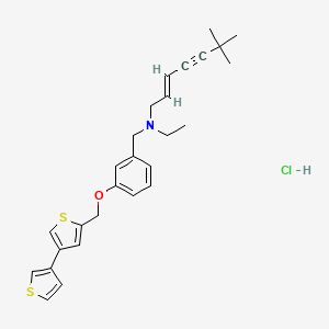 (E)-N-ethyl-6,6-dimethyl-N-[[3-[(4-thiophen-3-ylthiophen-2-yl)methoxy]phenyl]methyl]hept-2-en-4-yn-1-amine;hydrochloride