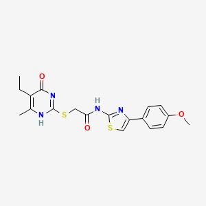 2-[(5-ethyl-4-methyl-6-oxo-1H-pyrimidin-2-yl)sulfanyl]-N-[4-(4-methoxyphenyl)-1,3-thiazol-2-yl]acetamide