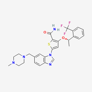 2-Thiophenecarboxamide, 5-[6-[(4-methyl-1-piperazinyl)methyl]-1H-benzimidazol-1-yl]-3-[(1S)-1-[2-(trifluoromethyl)phenyl]ethoxy]-