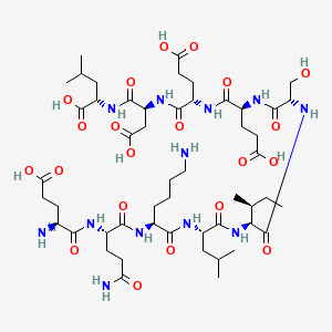 (2S)-2-[[(2S)-2-[[(2S)-2-[[(2S)-2-[[(2S)-2-[[(2S,3S)-2-[[(2S)-2-[[(2S)-6-amino-2-[[(2S)-5-amino-2-[[(2S)-2-amino-4-carboxybutanoyl]amino]-5-oxopentanoyl]amino]hexanoyl]amino]-4-methylpentanoyl]amino]-3-methylpentanoyl]amino]-3-hydroxypropanoyl]amino]-4-carboxybutanoyl]amino]-4-carboxybutanoyl]amino]-3-carboxypropanoyl]amino]-4-methylpentanoic acid