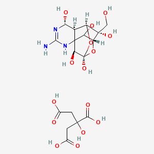 (1S,5R,6R,7S,9S,11R,12S,13S,14S)-3-amino-14-(hydroxymethyl)-8,10-dioxa-2,4-diazatetracyclo[7.3.1.17,11.01,6]tetradec-3-ene-5,9,12,13,14-pentol;2-hydroxypropane-1,2,3-tricarboxylic acid