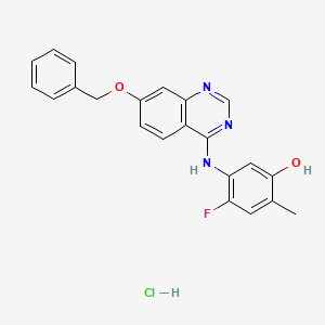 4-fluoro-2-methyl-5-[(7-phenylmethoxyquinazolin-4-yl)amino]phenol;hydrochloride