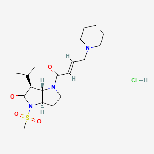 (3aR,6S,6aS)-4-methylsulfonyl-1-[(E)-4-piperidin-1-ylbut-2-enoyl]-6-propan-2-yl-3,3a,6,6a-tetrahydro-2H-pyrrolo[3,2-b]pyrrol-5-one;hydrochloride