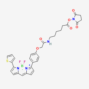 (T-4)-[N-[6-[(2,5-Dioxo-1-pyrrolidinyl)oxy]-6-oxohexyl]-2-[4-[5-[[5-(2-thienyl)-2H-pyrrol-2-ylidene-kappaN]methyl]-1H-pyrrol-2-yl-kappaN]phenoxy]acetamidato]difluoroboron