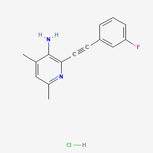 2-[2-(3-fluorophenyl)ethynyl]-4,6-dimethylpyridin-3-amine;hydrochloride