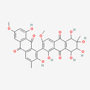 2,8-dihydroxy-6-methoxy-3-methyl-1-(1,5,6,7,8-pentahydroxy-3-methoxy-6-methyl-9,10-dioxo-7,8-dihydro-5H-anthracen-2-yl)anthracene-9,10-dione