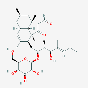 3-[2-[(E)-4-hydroxy-3,5-dimethyl-2-[3,4,5-trihydroxy-6-(hydroxymethyl)oxan-2-yl]oxyoct-5-enyl]-1,3,6,8-tetramethyl-4a,5,6,7,8,8a-hexahydro-2H-naphthalen-1-yl]-3-oxopropanal