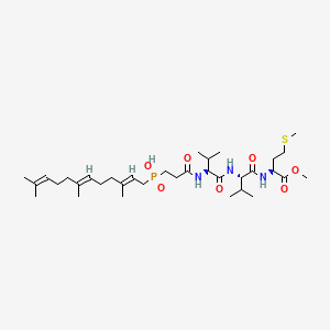 [3-[[(2S)-1-[[(2S)-1-[[(2S)-1-methoxy-4-methylsulfanyl-1-oxobutan-2-yl]amino]-3-methyl-1-oxobutan-2-yl]amino]-3-methyl-1-oxobutan-2-yl]amino]-3-oxopropyl]-[(2E,6E)-3,7,11-trimethyldodeca-2,6,10-trienyl]phosphinic acid