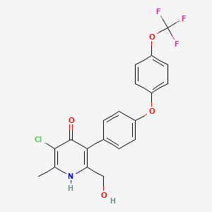 5-chloro-2-(hydroxymethyl)-6-methyl-3-[4-[4-(trifluoromethoxy)phenoxy]phenyl]-1H-pyridin-4-one