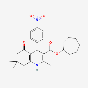 Cycloheptyl 2,7,7-trimethyl-4-(4-nitrophenyl)-5-oxo-1,4,5,6,7,8-hexahydroquinoline-3-carboxylate