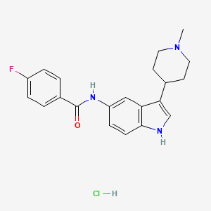 4-fluoro-N-[3-(1-methylpiperidin-4-yl)-1H-indol-5-yl]benzamide;hydrochloride