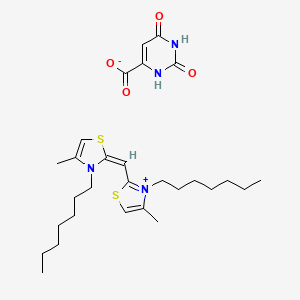 2,4-dioxo-1H-pyrimidine-6-carboxylate;(2E)-3-heptyl-2-[(3-heptyl-4-methyl-1,3-thiazol-3-ium-2-yl)methylidene]-4-methyl-1,3-thiazole