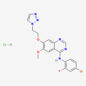 N-(4-bromo-2-fluorophenyl)-6-methoxy-7-[2-(triazol-1-yl)ethoxy]quinazolin-4-amine;hydrochloride