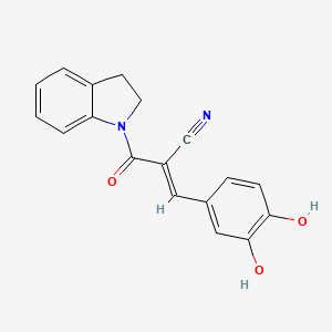 (E)-2-(2,3-dihydroindole-1-carbonyl)-3-(3,4-dihydroxyphenyl)prop-2-enenitrile