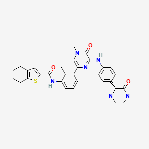 N-[3-[6-[4-(1,4-dimethyl-3-oxopiperazin-2-yl)anilino]-4-methyl-5-oxopyrazin-2-yl]-2-methylphenyl]-4,5,6,7-tetrahydro-1-benzothiophene-2-carboxamide