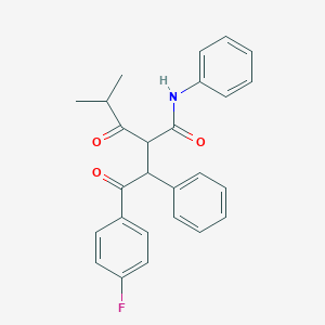 2-(2-(4-fluorophenyl)-2-oxo-1-phenylethyl)-4-methyl-3-oxo-N-phenylpentanamide