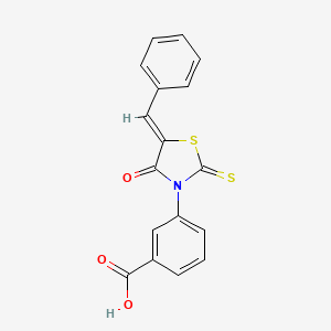 3-{4-Oxo-5-[1-phenyl-meth-(Z)-ylidene]-2-thioxo-thiazolidin-3-yl}-benzoic acid