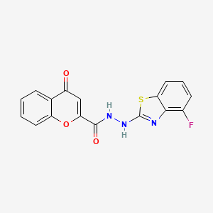 B2604248 N'-(4-fluoro-1,3-benzothiazol-2-yl)-4-oxo-4H-chromene-2-carbohydrazide CAS No. 851978-84-2