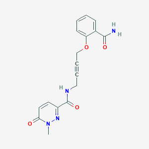 B2710540 N-[4-(2-carbamoylphenoxy)but-2-yn-1-yl]-1-methyl-6-oxo-1,6-dihydropyridazine-3-carboxamide CAS No. 1705750-44-2