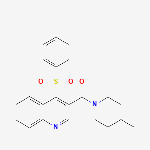 B2728315 4-(4-METHYLBENZENESULFONYL)-3-(4-METHYLPIPERIDINE-1-CARBONYL)QUINOLINE CAS No. 1111050-44-2