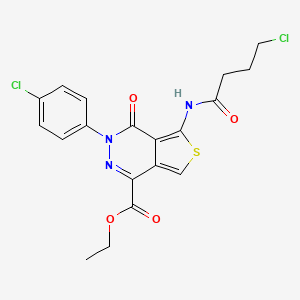 B2830998 ethyl 5-(4-chlorobutanamido)-3-(4-chlorophenyl)-4-oxo-3H,4H-thieno[3,4-d]pyridazine-1-carboxylate CAS No. 851950-18-0