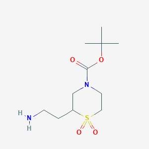 B2945904 tert-butyl 2-(2-aminoethyl)-1,1-dioxo-1lambda6-thiomorpholine-4-carboxylate CAS No. 1784378-85-3