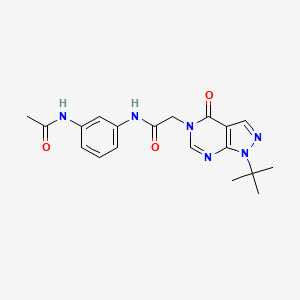 2-{1-tert-butyl-4-oxo-1H,4H,5H-pyrazolo[3,4-d]pyrimidin-5-yl}-N-(3-acetamidophenyl)acetamide