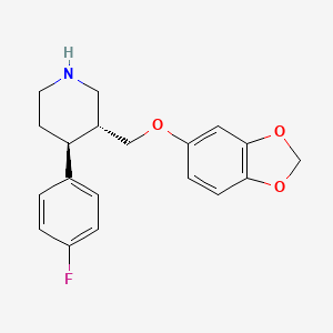 B3026791 (3R,4S)-3-[(2H-1,3-BENZODIOXOL-5-YLOXY)METHYL]-4-(4-FLUOROPHENYL)PIPERIDINE CAS No. 112058-85-2