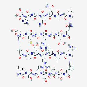 (4S)-5-[[(2S)-5-amino-1-[[(2S)-1-[[(2S)-1-[[(2S)-5-amino-1-[[(2S)-5-amino-1-[[(2S)-1-[[(2S)-1-[[(1S)-1-carboxy-2-hydroxyethyl]amino]-3-(1H-imidazol-5-yl)-1-oxopropan-2-yl]amino]-1-oxopropan-2-yl]amino]-1,5-dioxopentan-2-yl]amino]-1,5-dioxopentan-2-yl]amino]-1-oxopropan-2-yl]amino]-4-methyl-1-oxopentan-2-yl]amino]-1,5-dioxopentan-2-yl]amino]-4-[[(2S)-2-[[(2S)-2-[[(2S)-2-[[(2S)-2-[[(2S)-2-[[(2S)-2-[[(2S)-2-[[(2S)-2-[[(2S)-2-[[(2S)-2-[[(2S)-2-[[(2S)-2-[[(2S)-2-[[(2S,3R)-2-[[(2S)-2-[[(2S)-2-[[(2S)-2-[[(2S)-2-[[(2S,3S)-2-amino-3-methylpentanoyl]amino]-3-hydroxypropanoyl]amino]-4-methylpentanoyl]amino]-3-carboxypropanoyl]amino]-4-methylpentanoyl]amino]-3-hydroxybutanoyl]amino]-3-phenylpropanoyl]amino]-3-(1H-imidazol-5-yl)propanoyl]amino]-4-methylpentanoyl]amino]-4-methylpentanoyl]amino]-5-carbamimidamidopentanoyl]amino]-4-carboxybutanoyl]amino]-3-methylbutanoyl]amino]-4-methylpentanoyl]amino]-4-carboxybutanoyl]amino]-4-methylsulfanylbutanoyl]amino]propanoyl]amino]-5-carbamimidamidopentanoyl]amino]propanoyl]amino]-5-oxopentanoic acid