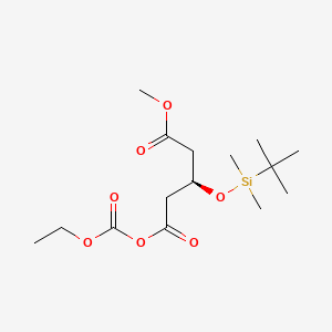 1-Ethoxycarbonyl-5-methyl-(3R)-3-tert-butyl-dimethylsilyloxypentanedioate